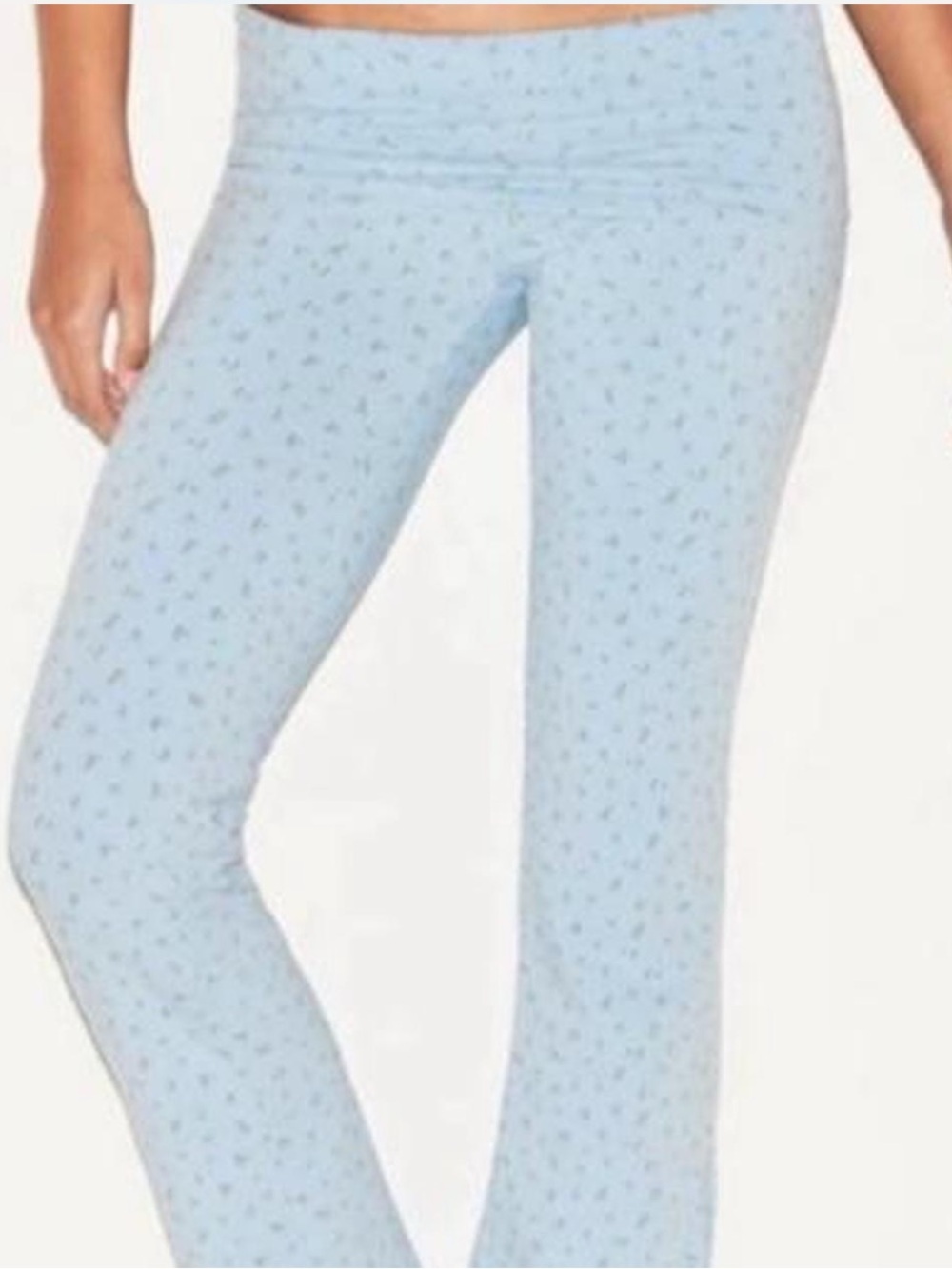 SKIMS Light Blue Floral-Print Bootcut Yoga Pants